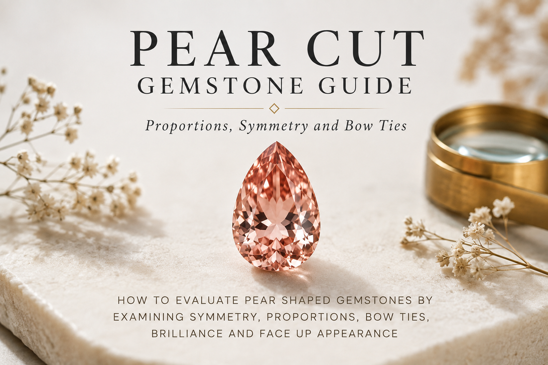 Pear Cut Gemstone Guide: Proportions, Symmetry and Bow Ties
