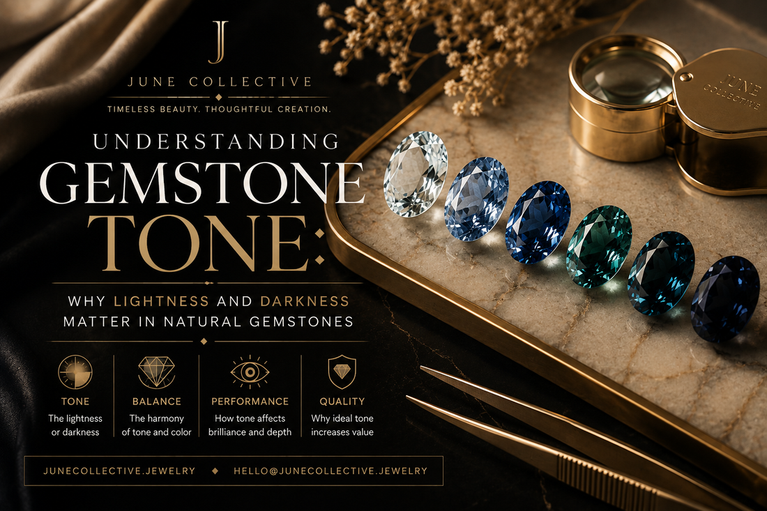 Natural colored gemstones demonstrating weak, moderate, strong and vivid color saturation and how saturation affects gemstone quality and value.
