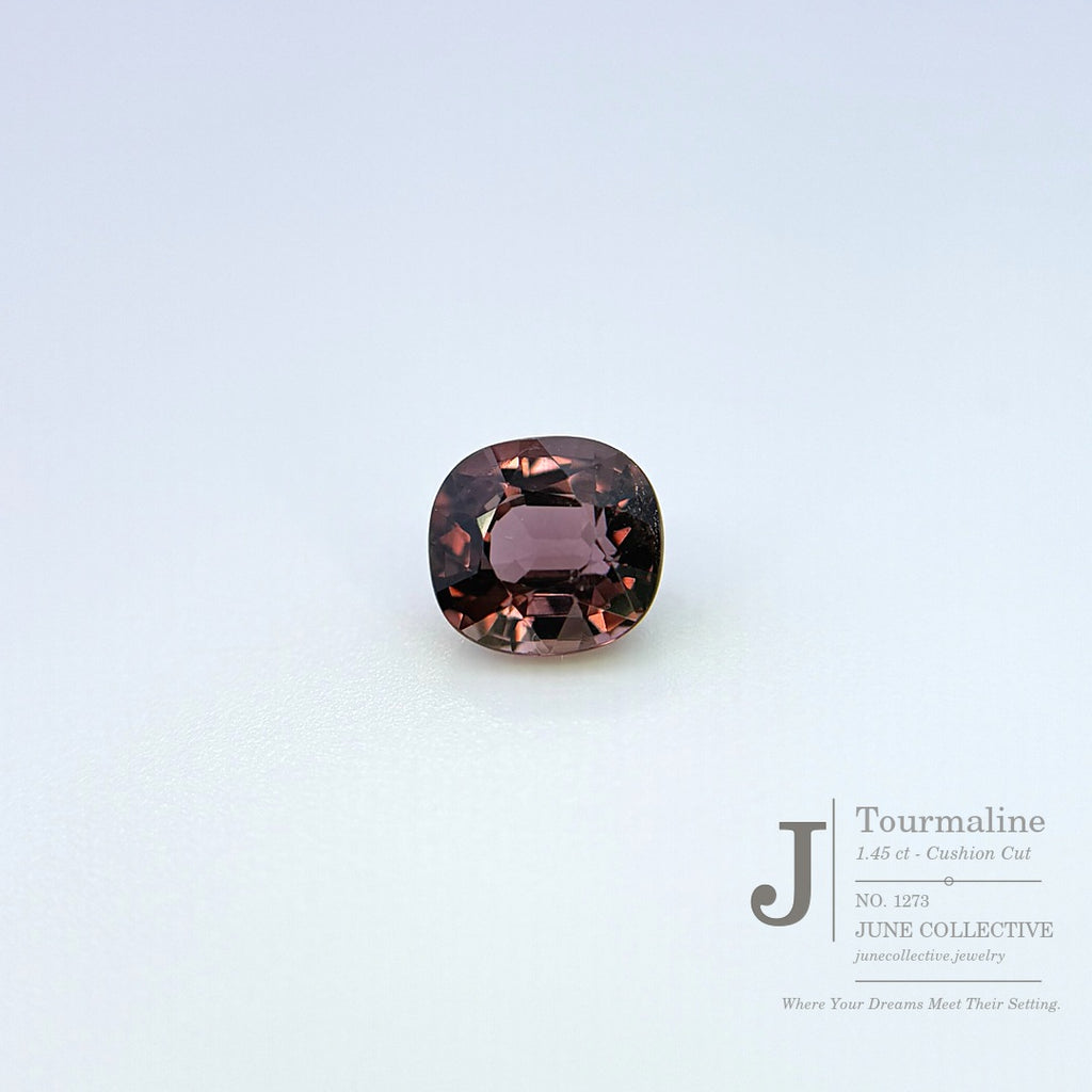 Natural Tourmaline 1.45 Ct Plum Pink Cushion Cut Loose Gemstone