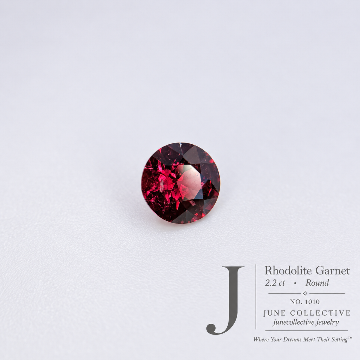 2.20 Ct Natural Rhodolite Garnet Round Cut Loose Gemstone