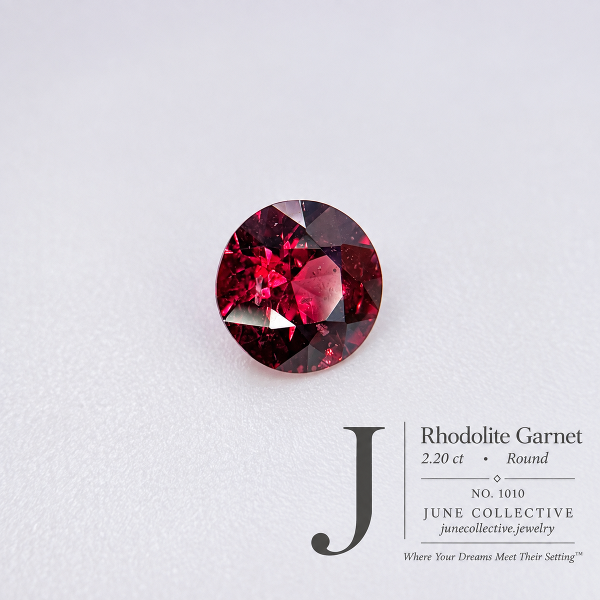 2.20 Ct Natural Rhodolite Garnet Round Cut Loose Gemstone