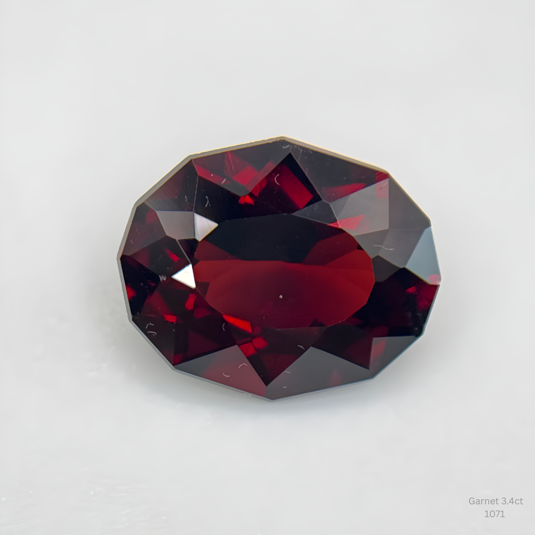 Natural Deep Red Garnet 3.40 ct Oval Faceted Loose Gemstone