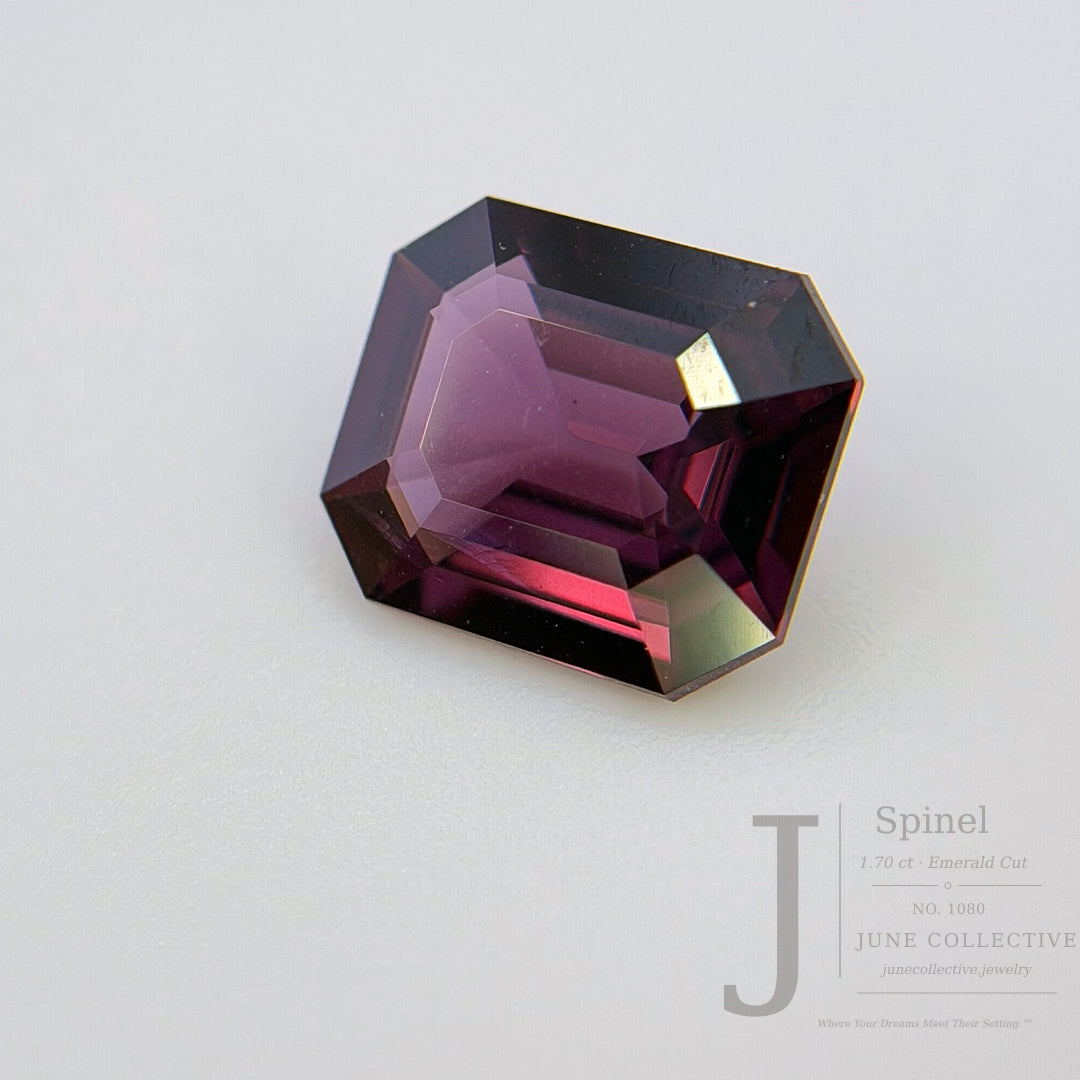 Plum Purple Spinel Emerald Cut 1.70 ct Loose Gemstone Jewelry Making Supply
