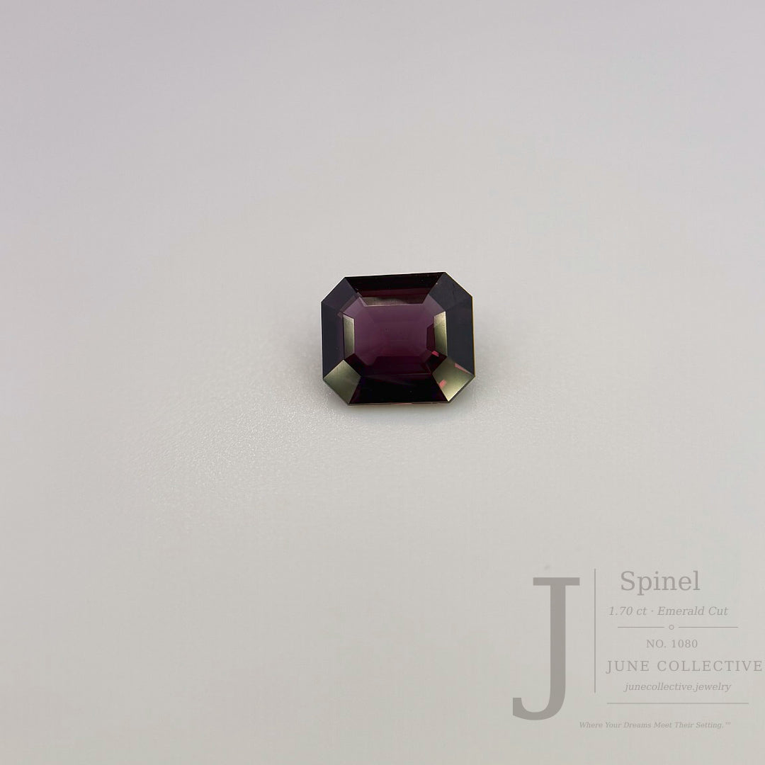 Plum Purple Spinel Emerald Cut 1.70 ct Loose Gemstone Jewelry Making Supply
