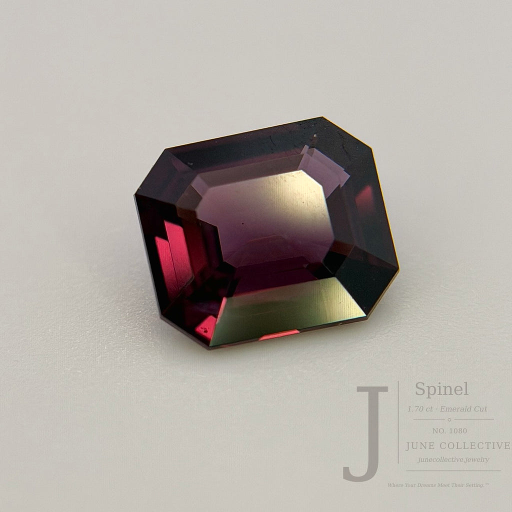 Plum Purple Spinel Emerald Cut 1.70 ct Loose Gemstone Jewelry Making Supply