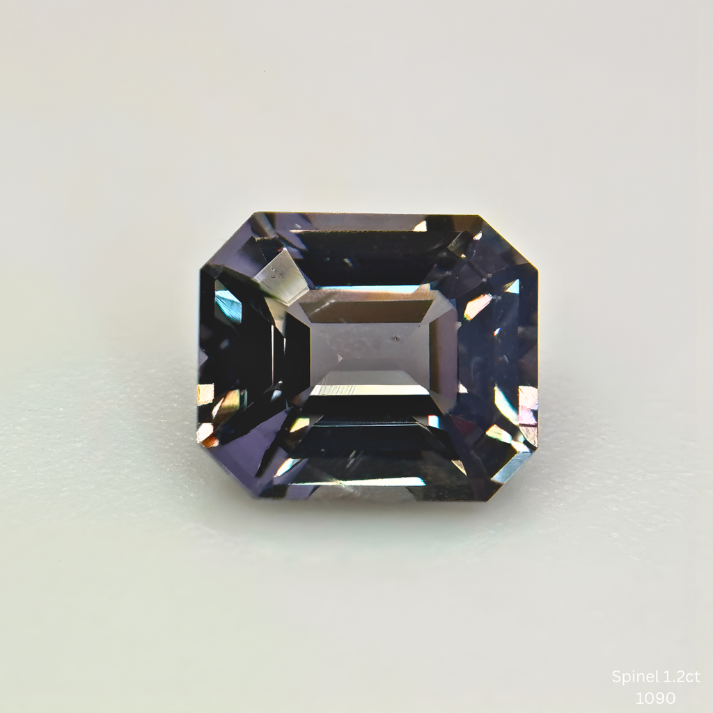 Natural Gray Violet Spinel 1.20ct Emerald Cut Loose Gemstone