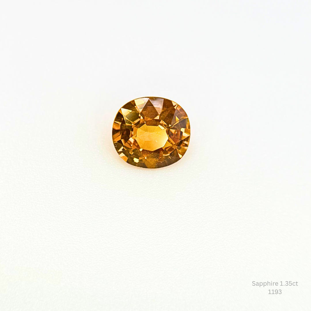 Natural Golden Sapphire 1.35 Ct Cushion Cut Loose Gemstone