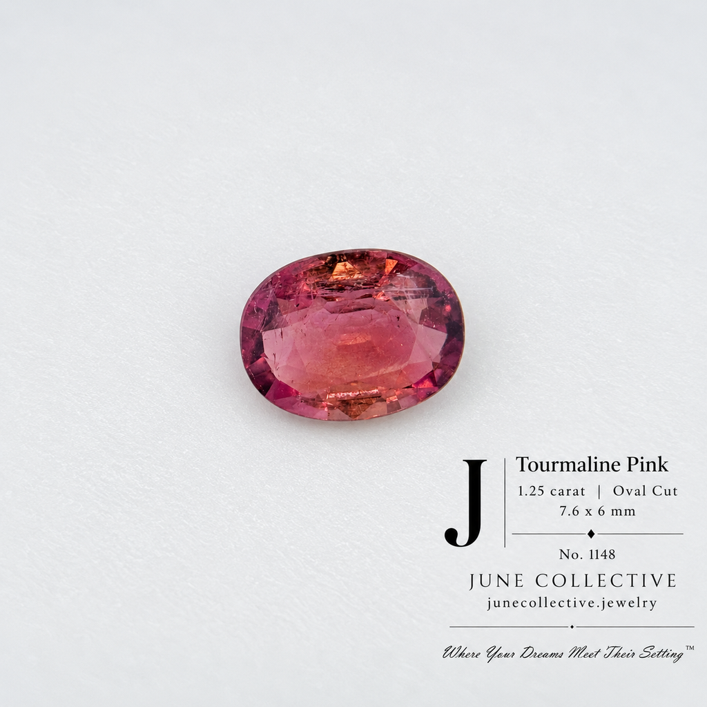 Natural Pink Tourmaline 1.25ct Oval Loose Gemstone