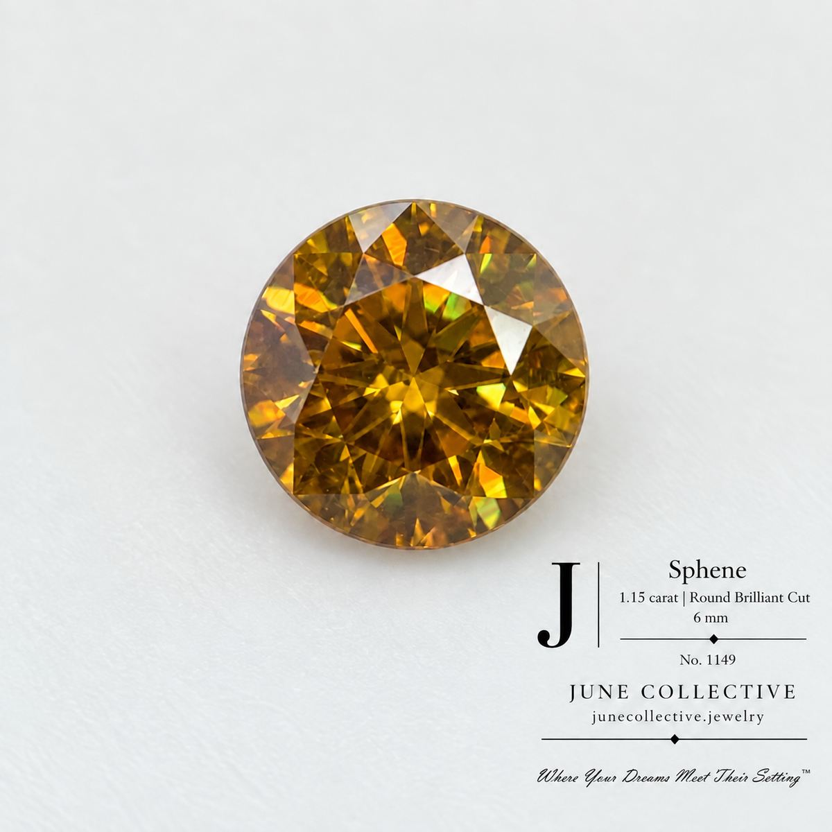 1.15 Ct Natural Sphene Round Brilliant Cut Loose Gemstone