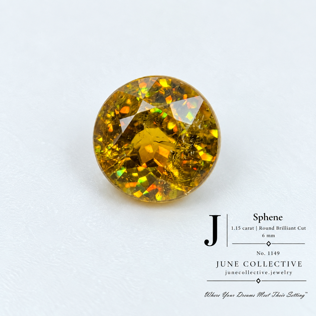 1.15 Ct Natural Sphene Round Brilliant Cut Loose Gemstone