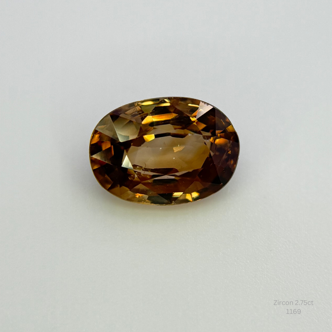 Natural Imperial Cognac Gold Zircon 2.76 Ct Oval Cut Loose Gemstone