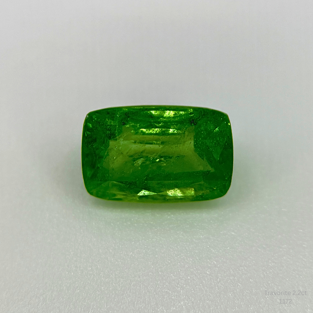 Natural Tsavorite Garnet 2.20 Ct Cushion Cut Loose Gemstone