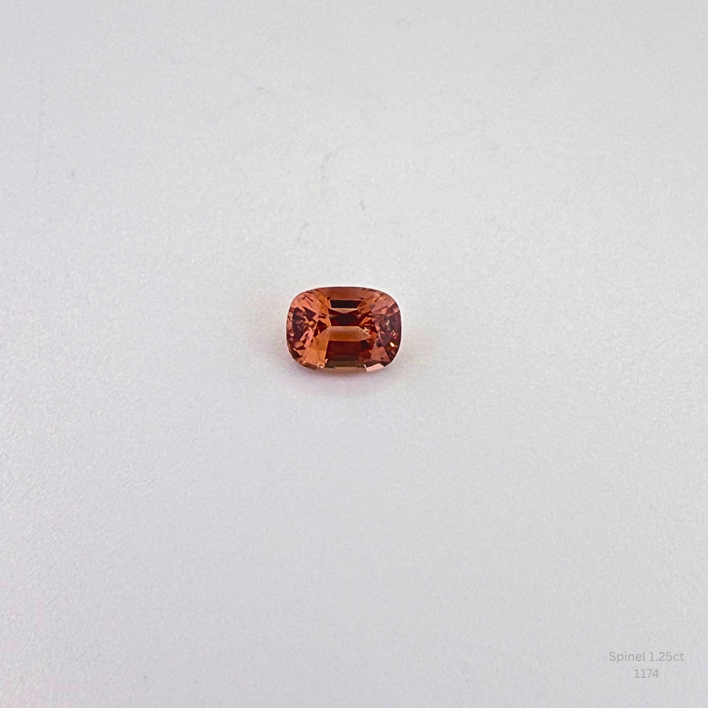 Natural Peach Champagne Spinel 1.10 Ct Cushion Cut Loose Gemstone