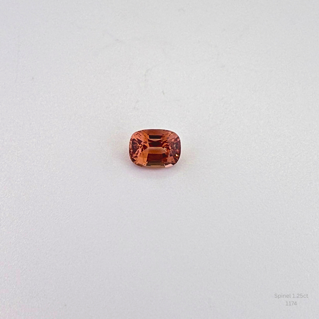 Natural Peach Champagne Spinel 1.10 Ct Cushion Cut Loose Gemstone