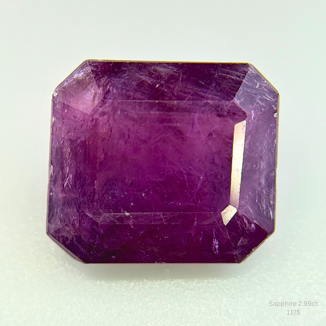 Natural Pink Purple Sapphire 2.99 Ct Octagon Cut Loose Gemstone