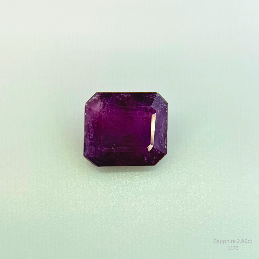 Natural Pink Purple Sapphire 2.99 Ct Octagon Cut Loose Gemstone