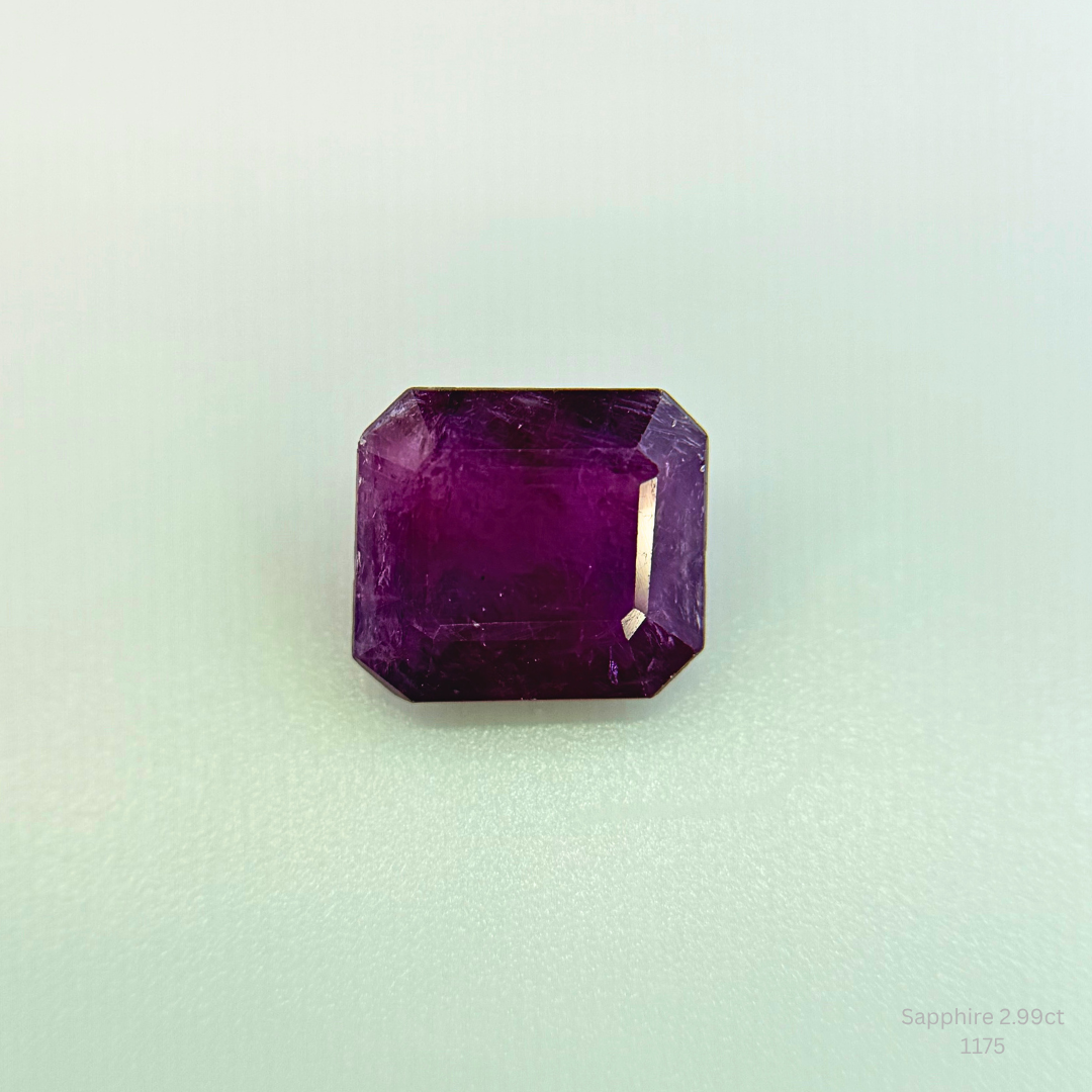 Natural Pink Purple Sapphire 2.99 Ct Octagon Cut Loose Gemstone