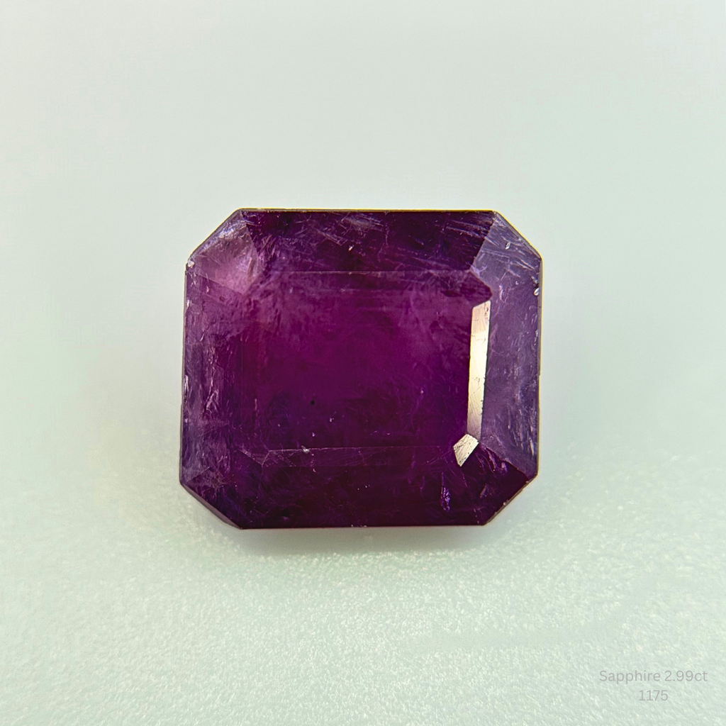 Natural Pink Purple Sapphire 2.99 Ct Octagon Cut Loose Gemstone