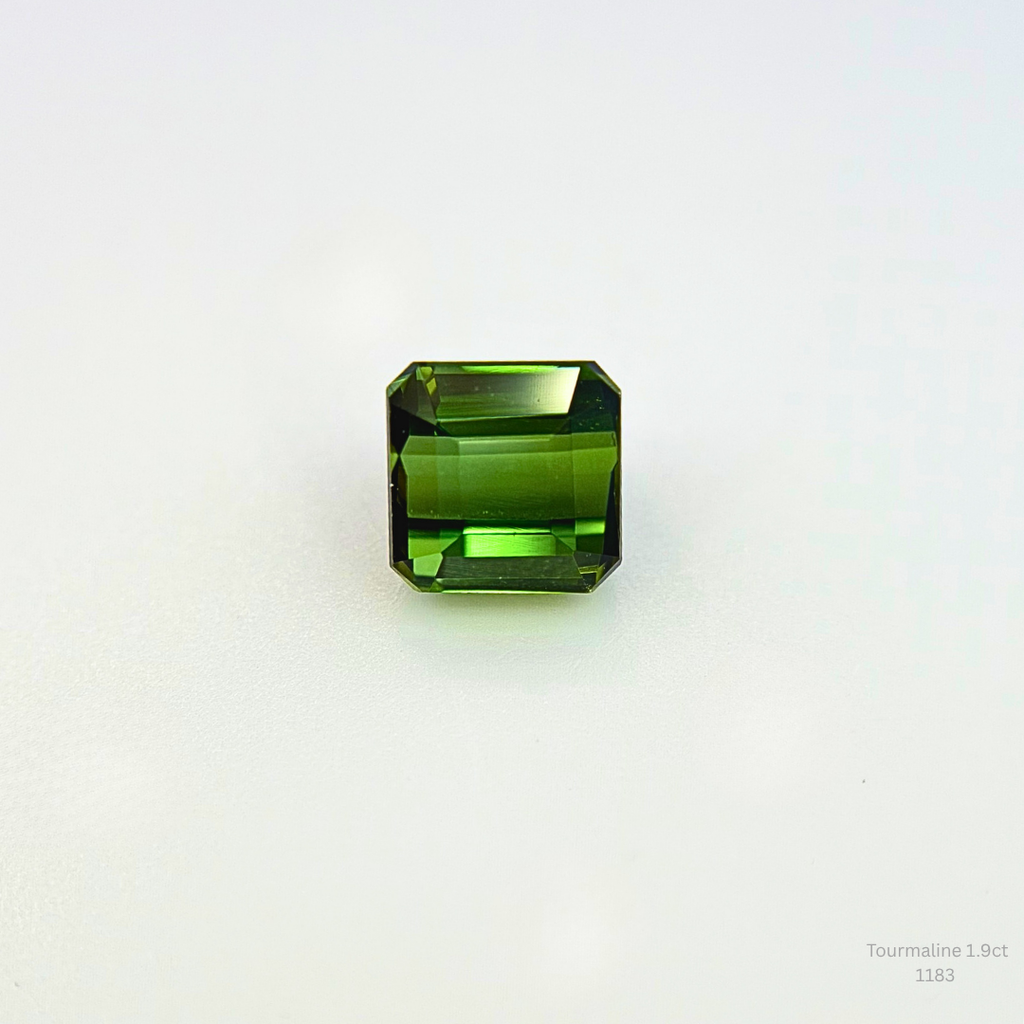 atural Green Tourmaline 1.90 Ct Emerald Cut Loose Gemstone
