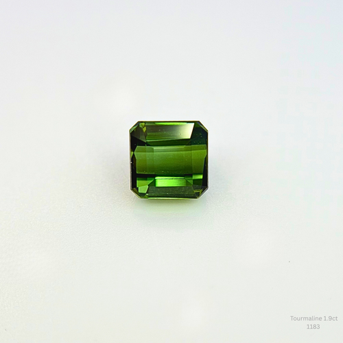 atural Green Tourmaline 1.90 Ct Emerald Cut Loose Gemstone