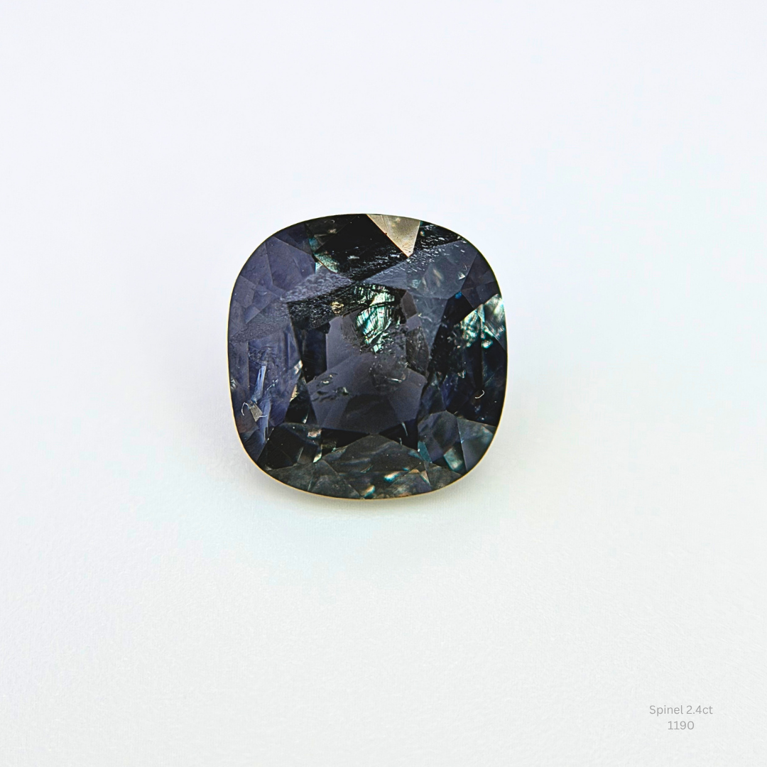 Loose Blue Gray Spinel 2.4ct Cushion Gemstone Jewelry Making Supply Rare Gem