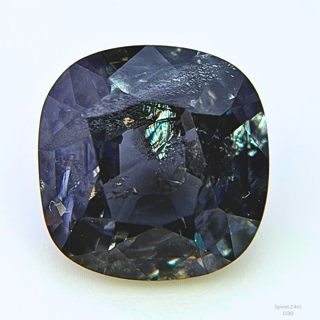 Loose Blue Gray Spinel 2.4ct Cushion Gemstone Jewelry Making Supply Rare Gem