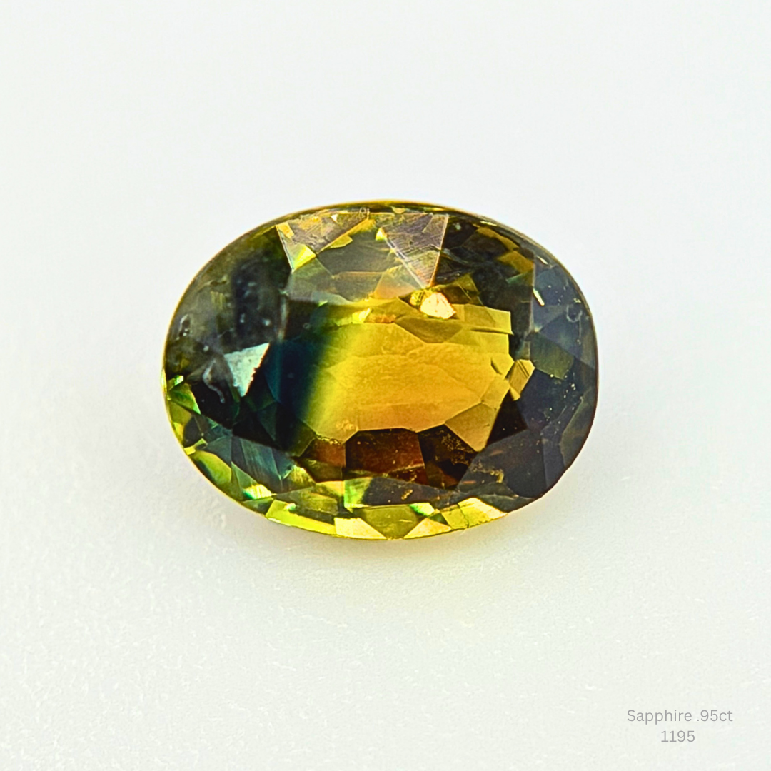 Natural 0.95 ct Parti Sapphire Oval Loose Gemstone