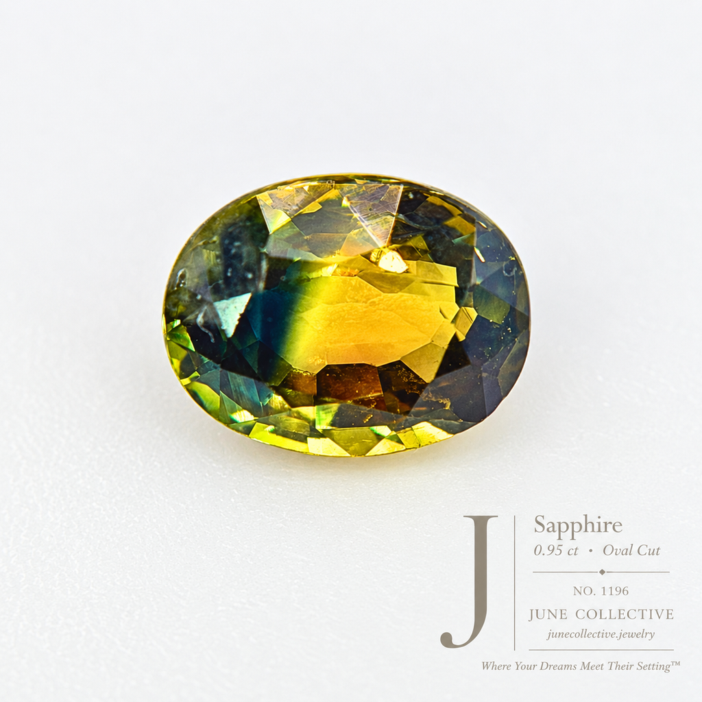 Natural 0.95 ct Parti Sapphire Oval Loose Gemstone