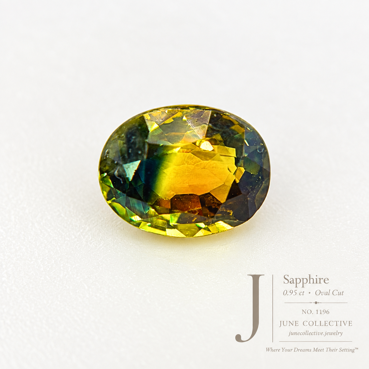 Natural 0.95 ct Parti Sapphire Oval Loose Gemstone