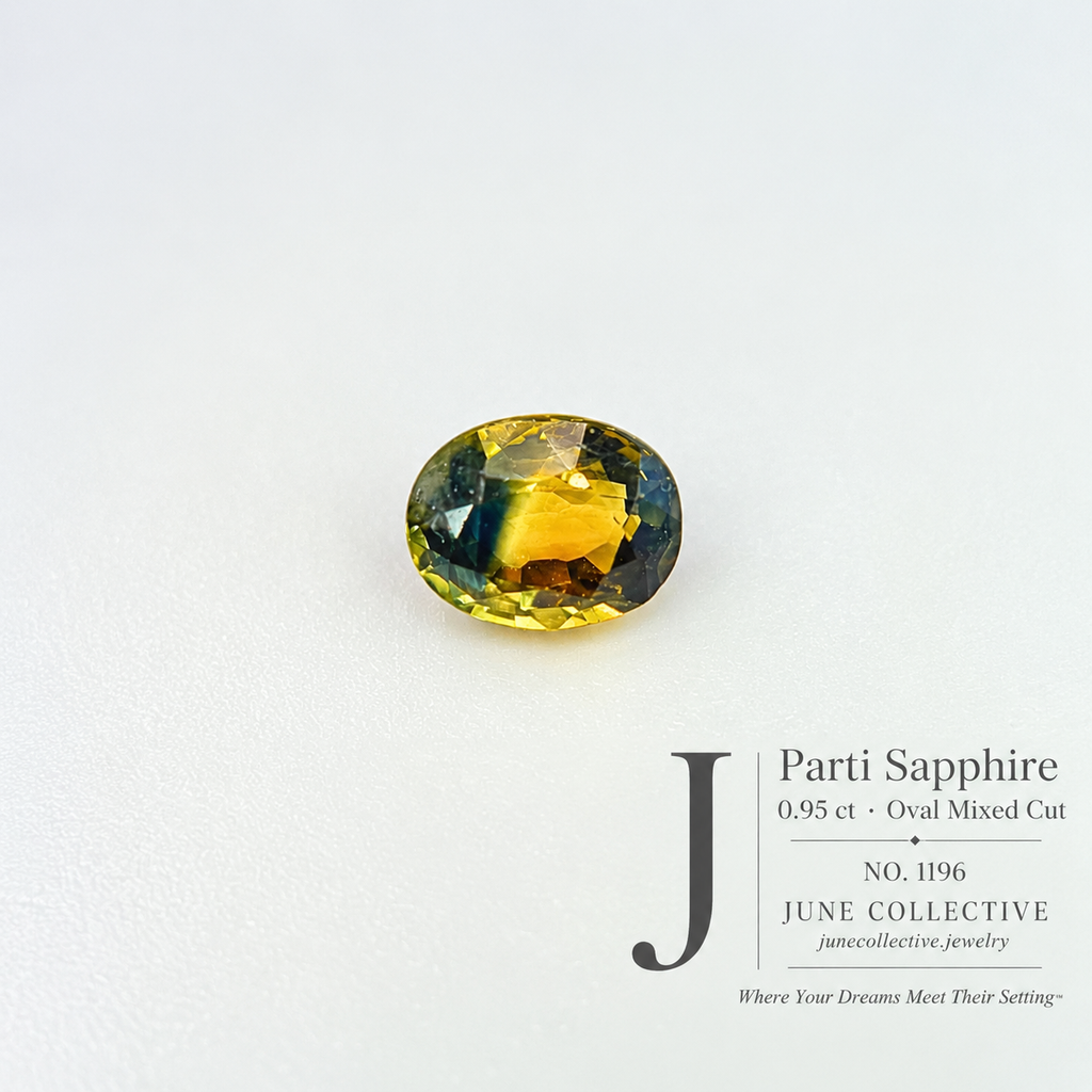 Natural 0.95 ct Parti Sapphire Oval Loose Gemstone