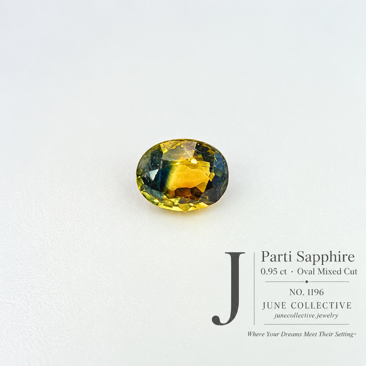 Natural 0.95 ct Parti Sapphire Oval Loose Gemstone