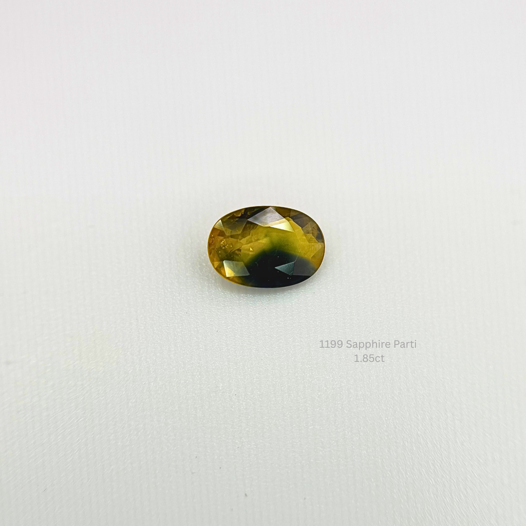 Natural Parti Sapphire 1.85 Ct Oval Cut Loose Gemstone