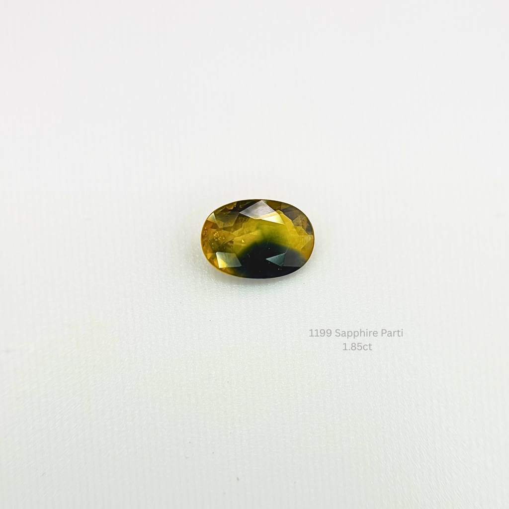 Natural Parti Sapphire 1.85 Ct Oval Cut Loose Gemstone