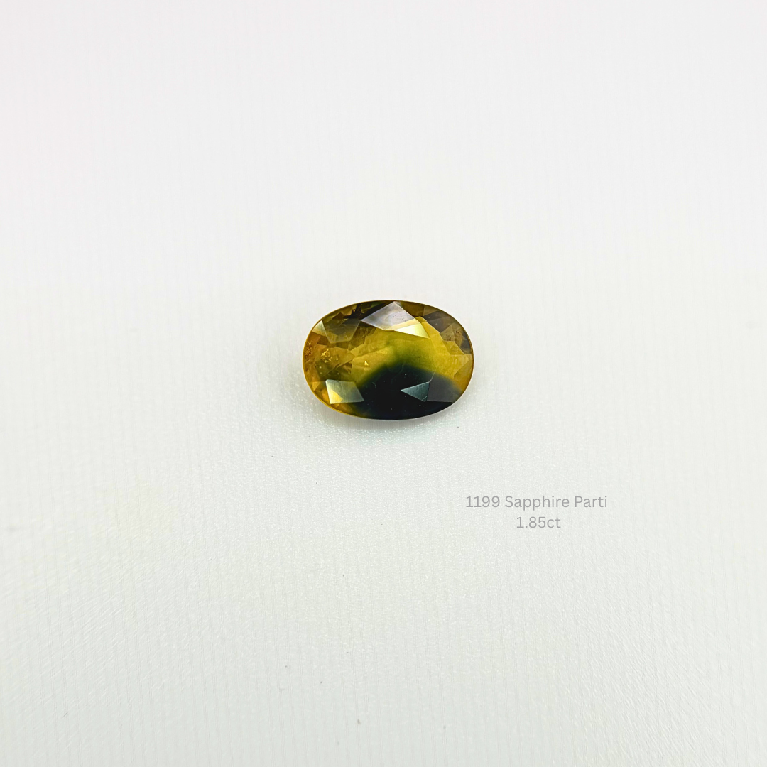 Natural Parti Sapphire 1.85 Ct Oval Cut Loose Gemstone