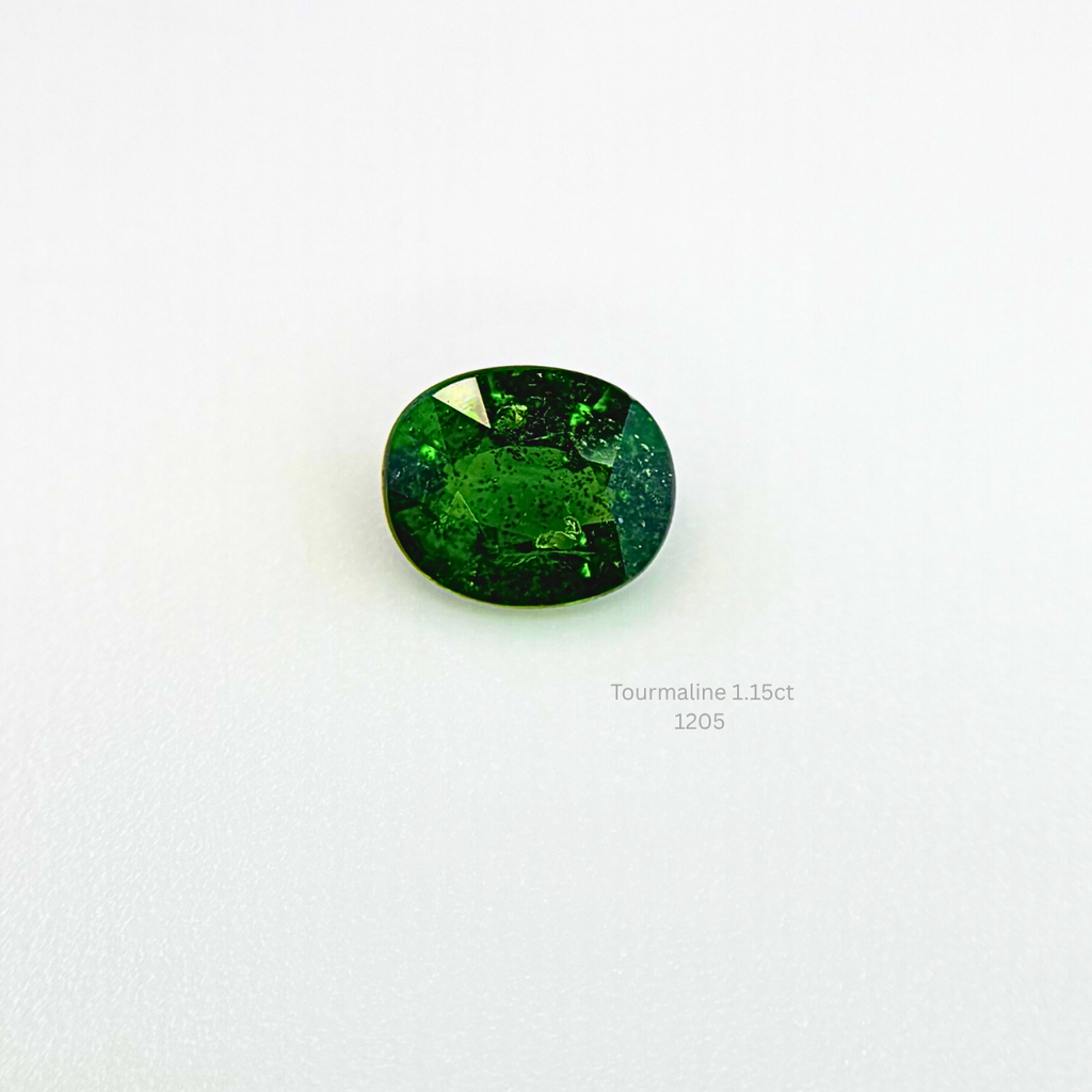 Natural Green Tourmaline 1.15 Ct Oval Cut Loose Gemstone