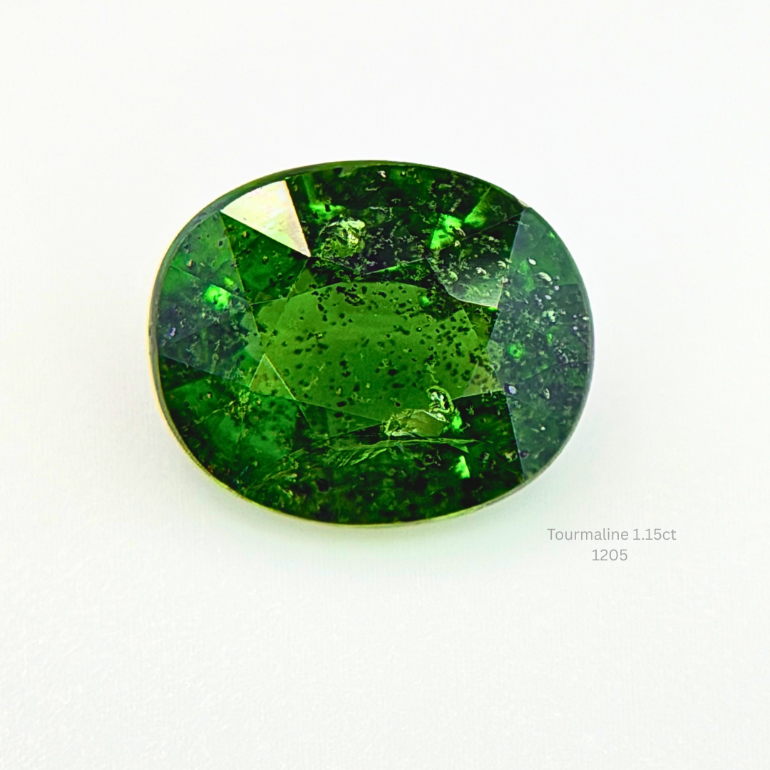 Natural Green Tourmaline 1.15 Ct Oval Cut Loose Gemstone