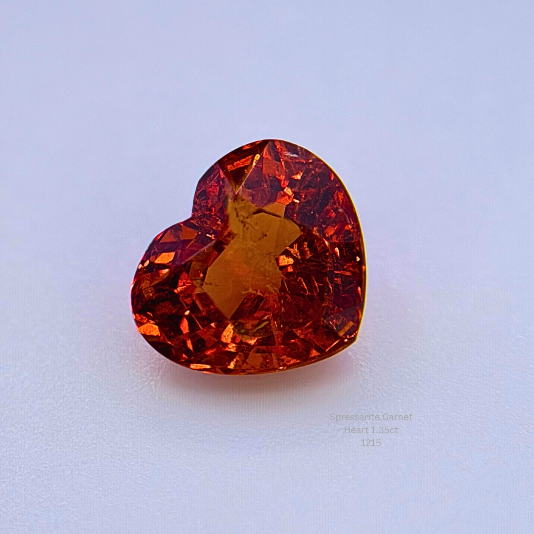 Natural Spessartite Garnet 1.35 Ct Heart Cut Loose Gemstone