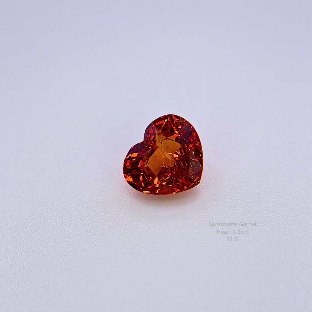 Natural Spessartite Garnet 1.35 Ct Heart Cut Loose Gemstone