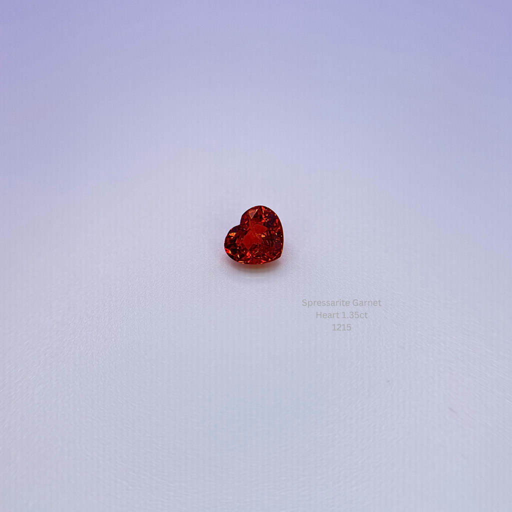 Natural Spessartite Garnet 1.35 Ct Heart Cut Loose Gemstone