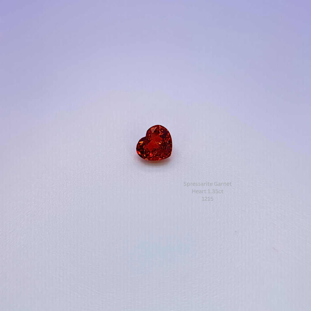 Natural Spessartite Garnet 1.35 Ct Heart Cut Loose Gemstone