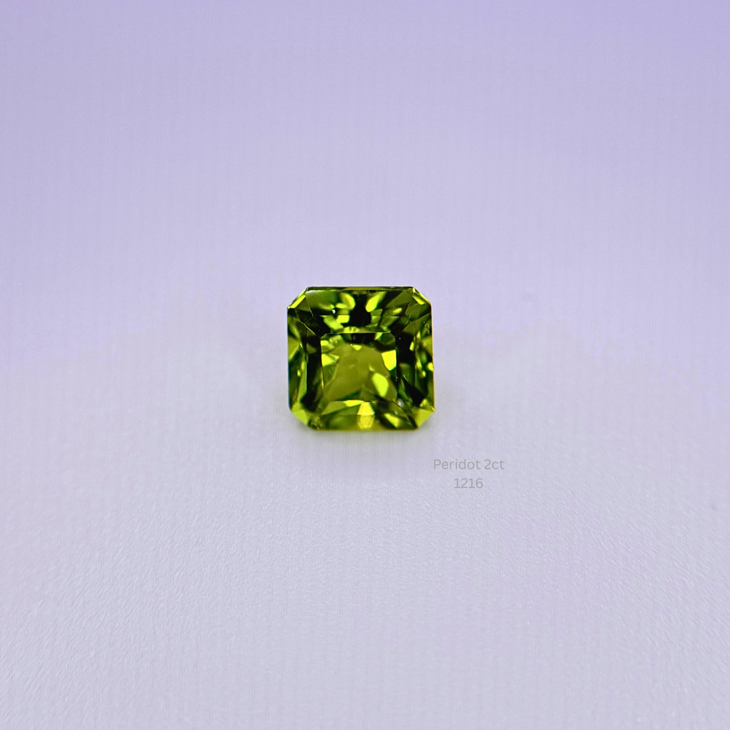 Natural Peridot 2.00 Ct Square Cushion Cut Loose Gemstone