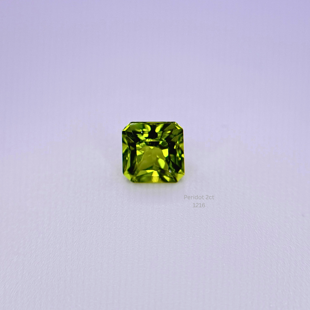 Natural Peridot 2.00 Ct Square Cushion Cut Loose Gemstone