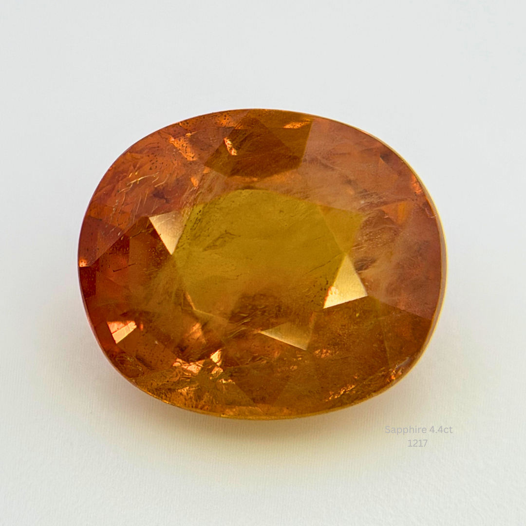 Natural 4.40ct Orange Sapphire Loose Oval Gemstone 10x8.4mm