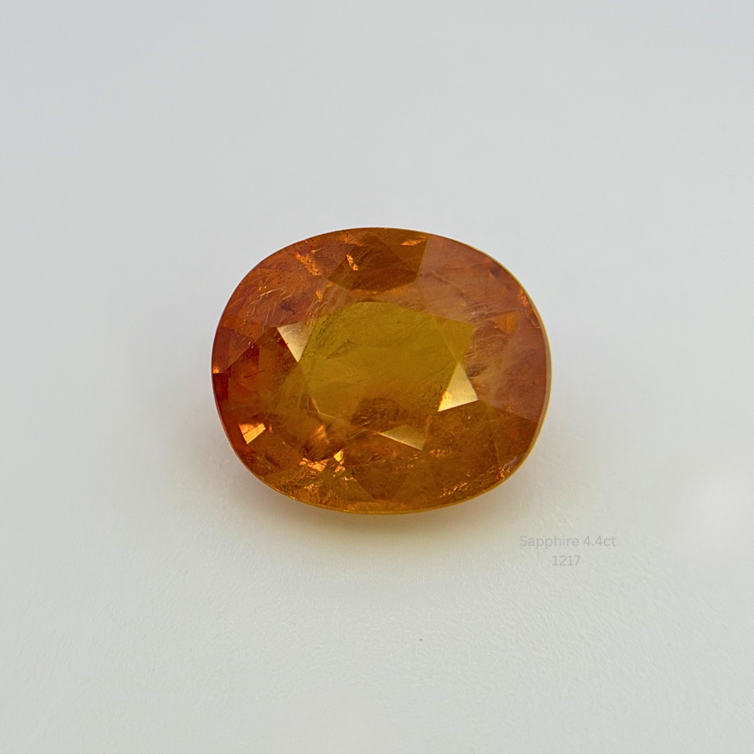 Natural 4.40ct Orange Sapphire Loose Oval Gemstone 10x8.4mm