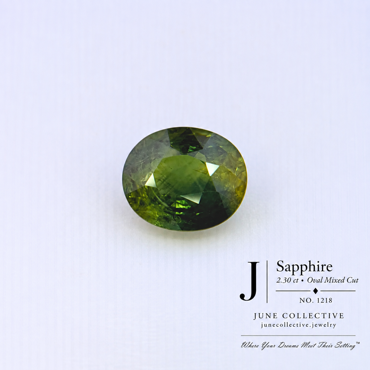 Natural Green Sapphire 2.30 Ct Oval Cut Loose Gemstone