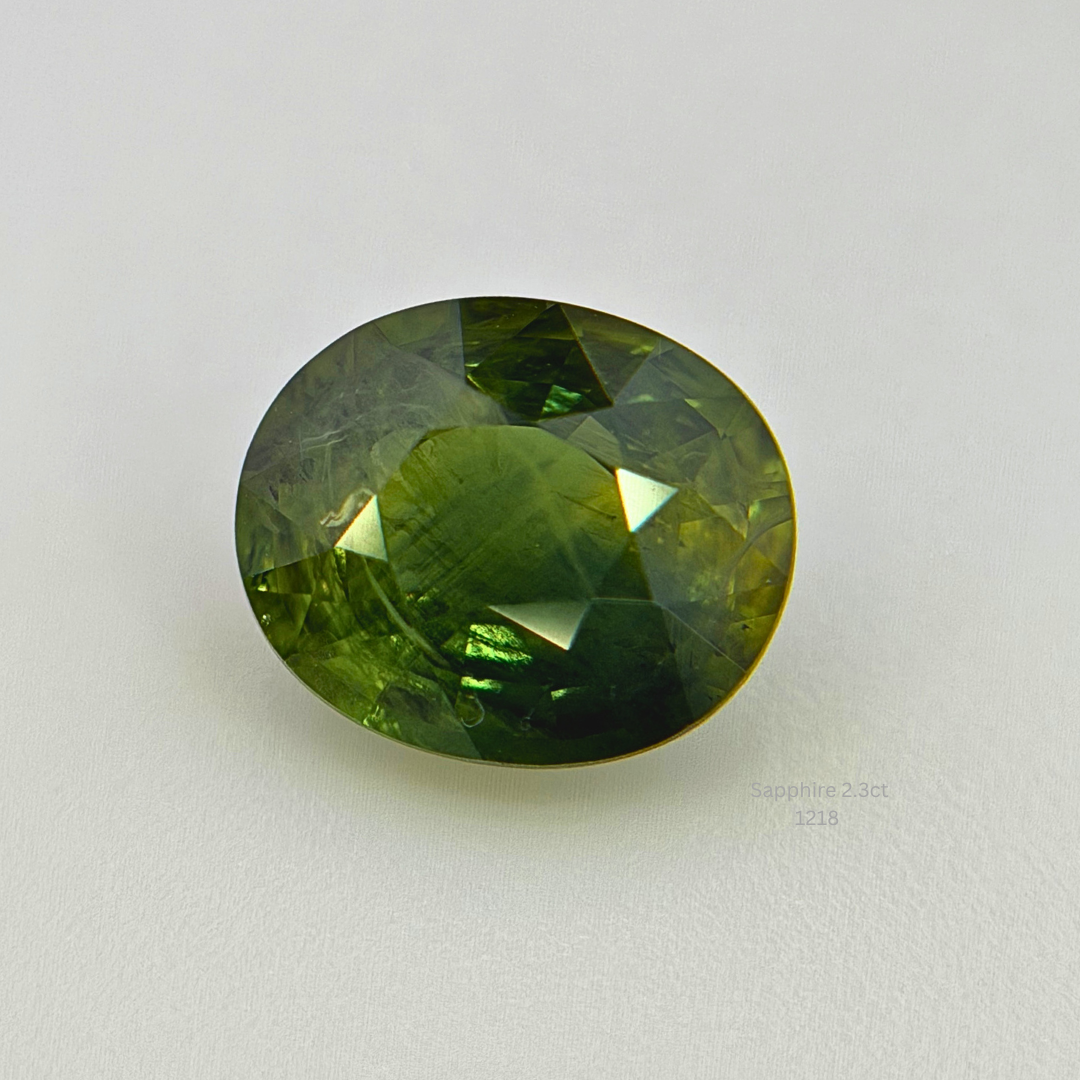 Natural Green Sapphire 2.30 Ct Oval Cut Loose Gemstone