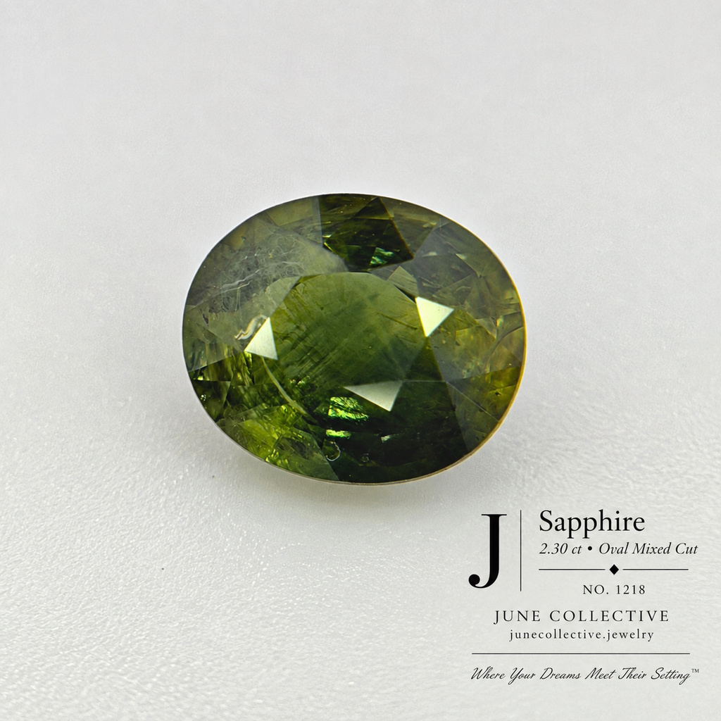Natural Green Sapphire 2.30 Ct Oval Cut Loose Gemstone