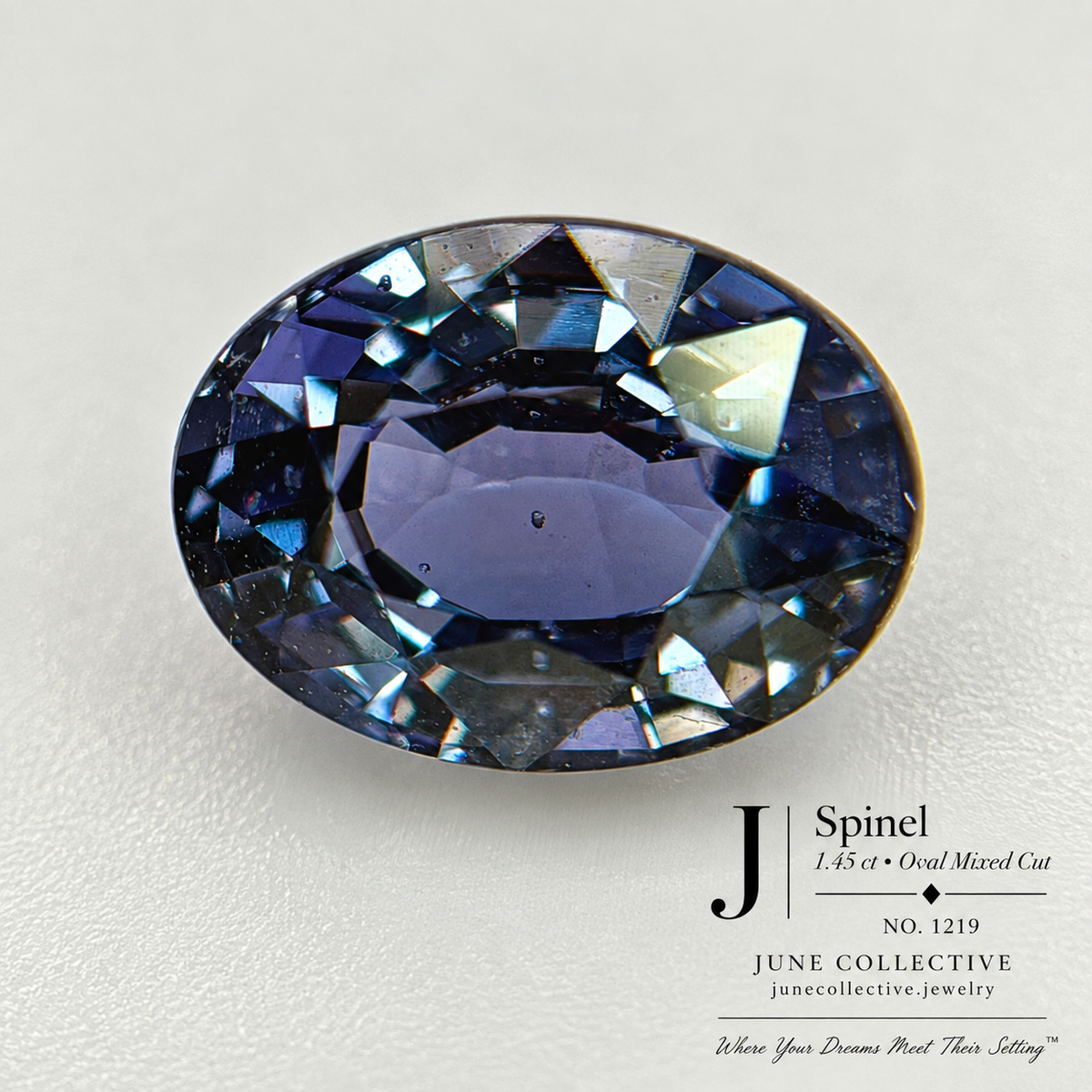 Natural Blue Violet Spinel 1.45 Ct Oval Cut Loose Gemstone