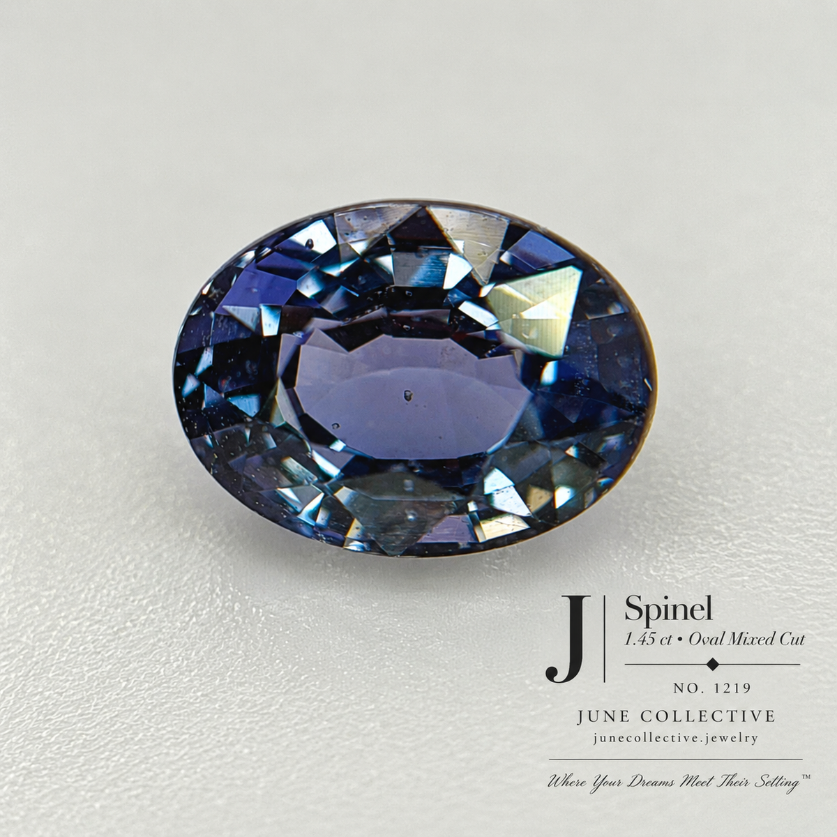 Natural Blue Violet Spinel 1.45 Ct Oval Cut Loose Gemstone