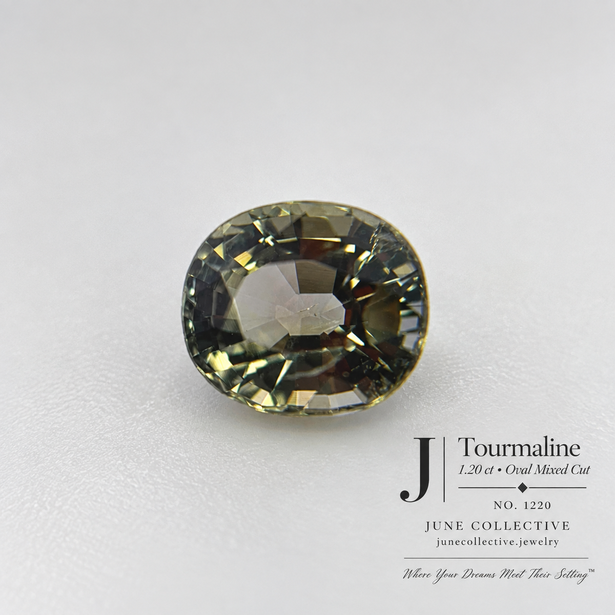 Natural Olive Green Tourmaline 1.20ct Oval Loose Gemstone 6.4x5.6mm